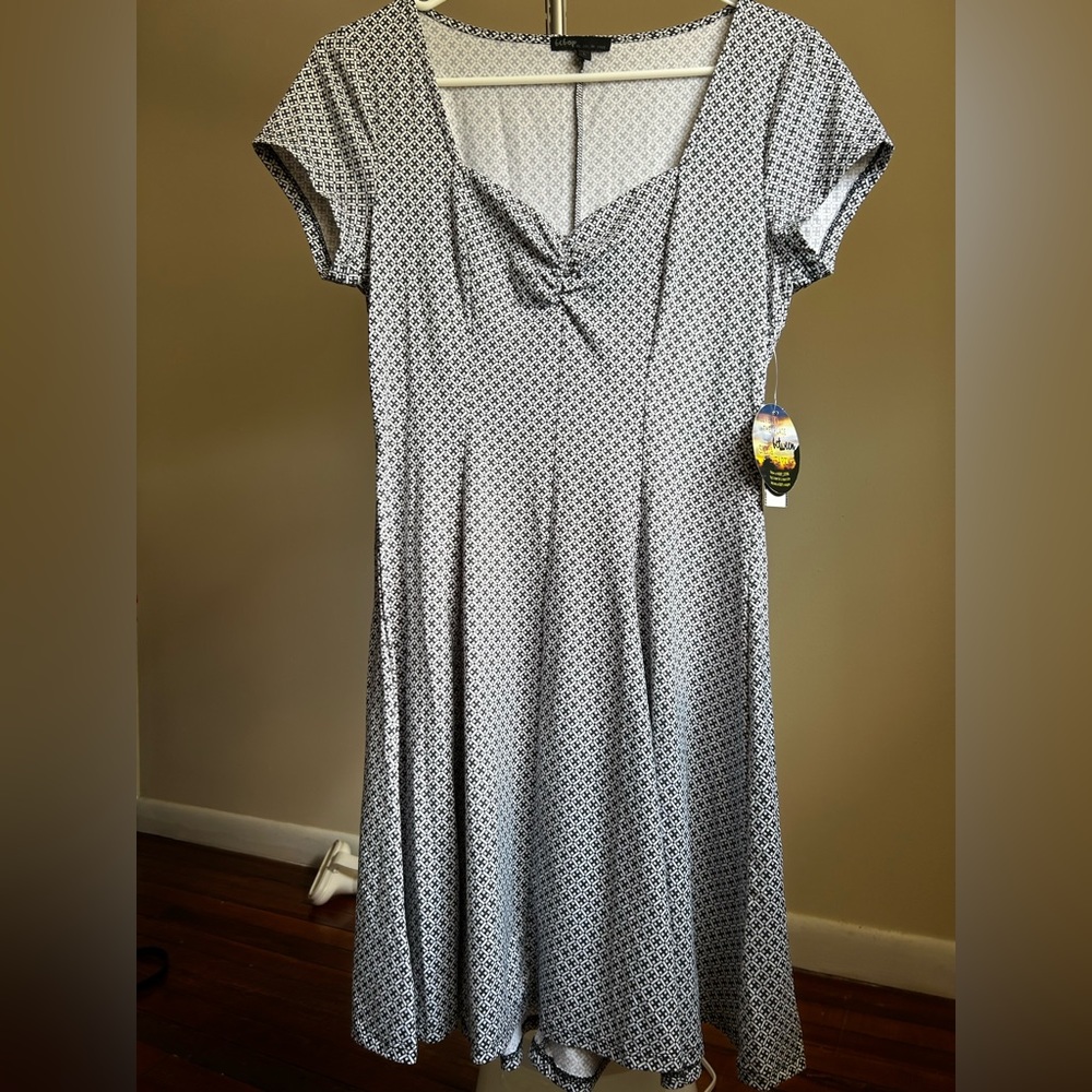 Be Bop Princess Seam Cinch Front Fit & Flare Dress Black Size L